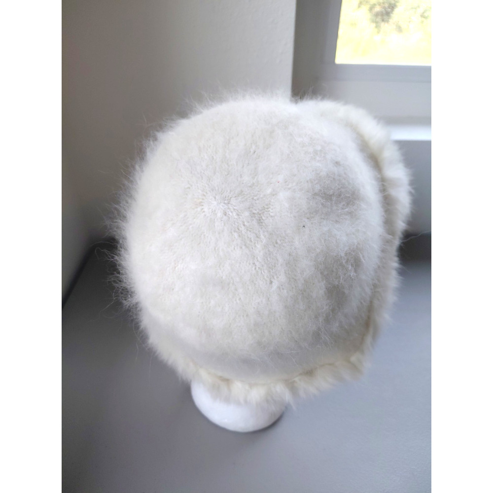 VTG Angora Bucket Winter Hat Cozy Fuzzy One Size Luxury David & Young Chic Warm - Picture 2 of 5